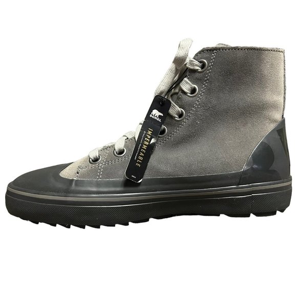 Sorel Cheyanne Metro Hi Lace Suede Leather Quarry Gray Waterproof Boots Mens 9.5 - Picture 2 of 16